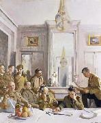 Sir William Orpen Some Members of the Allied Press Camp,with their Pres Officers Spain oil painting artist